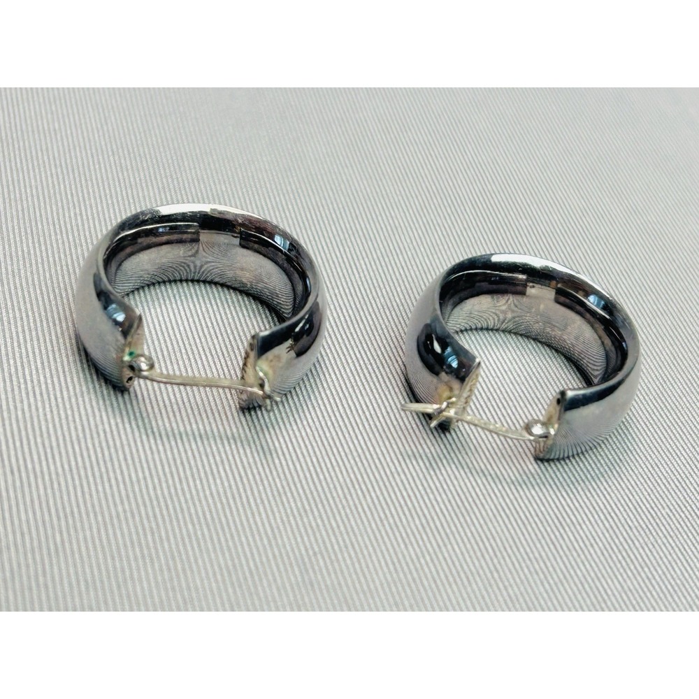 Sterling Silver‎ Hoop Earrings Pair .925 Thailand Jewelry - Picture 4 of 9